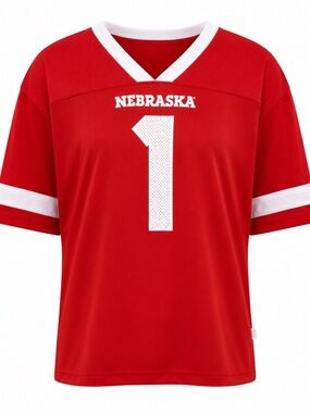 Nebraska Cornhuskers #1 Football Jersey Red White Mesh Adult XL NCAA CSA New